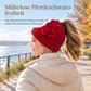 Breites gestricktes Ohrenschutz-Stirnband für Damen, winterlich warmes Haar-Accessoire mit Blumenmuster