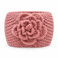 Breites gestricktes Ohrenschutz-Stirnband für Damen, winterlich warmes Haar-Accessoire mit Blumenmuster