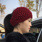 Breites gestricktes Ohrenschutz-Stirnband für Damen, winterlich warmes Haar-Accessoire mit Blumenmuster