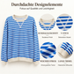 Damen Oversized Langarmshirt mit Streifenmuster