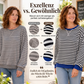 Damen Oversized Langarmshirt mit Streifenmuster