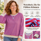 Damen Oversized Langarmshirt mit Streifenmuster