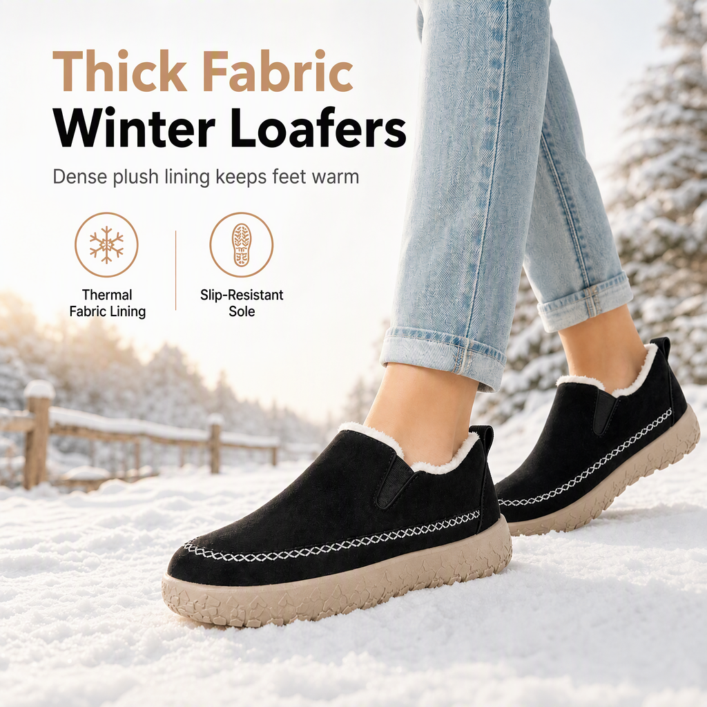 Warme Damen-Winterstiefel – Schneestiefel zum Hineinschlüpfen, rutschfest, weit geschnitten