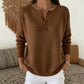Damen Strickpullover mit Henley-Kragen