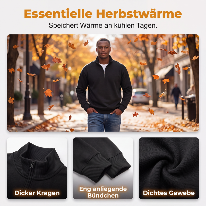 🧥 Sweatshirt mit Viertelreißverschluss | Warmer Komfort trifft auf lässige Herbst-Eleganz ✨