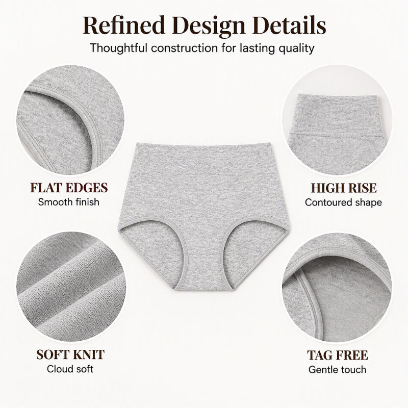 🌸 5er-Pack Bequeme Damenunterwäsche mit hoher Taille – Formt den Bauch und ist atmungsaktiv weich