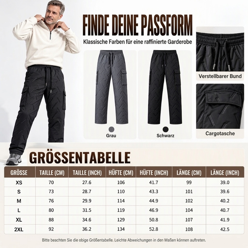📢🎉🛍️✨Herren Winter Cargohose mit Plüschfutter