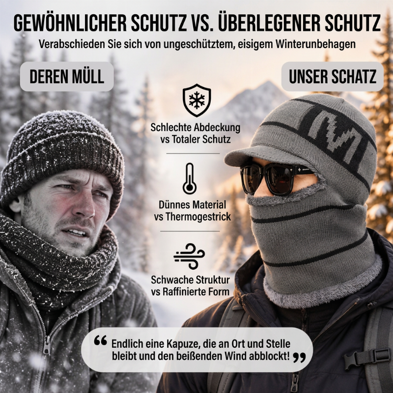 Warme Winter-Strickmütze für Herren