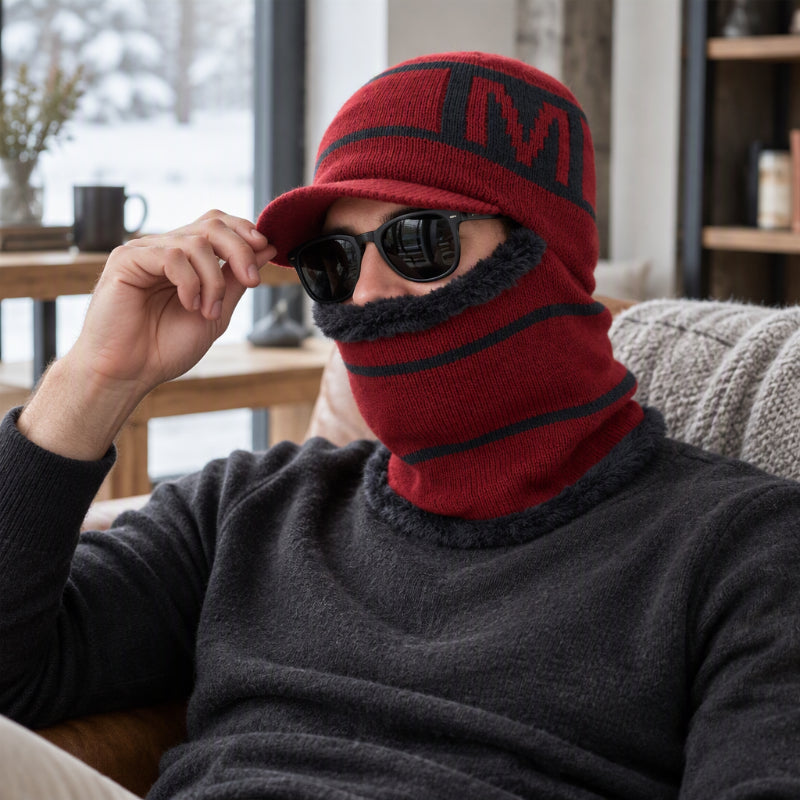 Warme Winter-Strickmütze für Herren