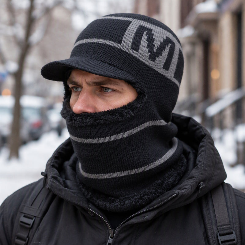 Warme Winter-Strickmütze für Herren