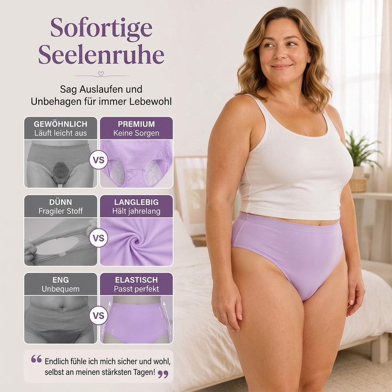 Damen Plus Size Menstruationsunterwäsche