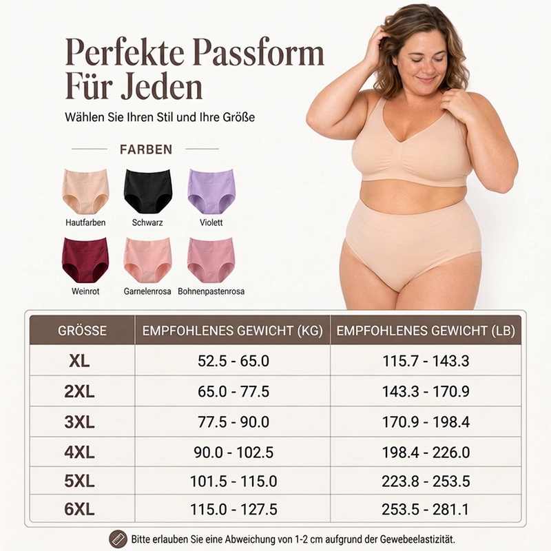 Damen Plus Size Menstruationsunterwäsche