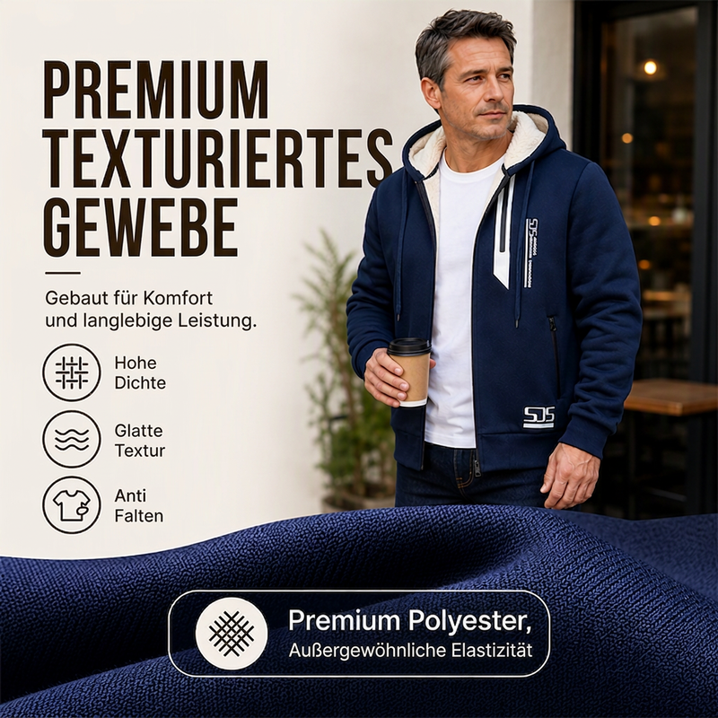 Warm gefütterte Kapuzenjacke für Herren für den Winter