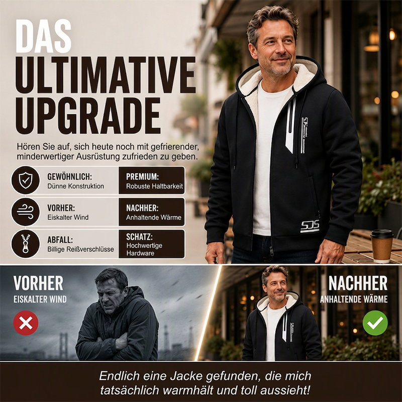 Warm gefütterte Kapuzenjacke für Herren für den Winter