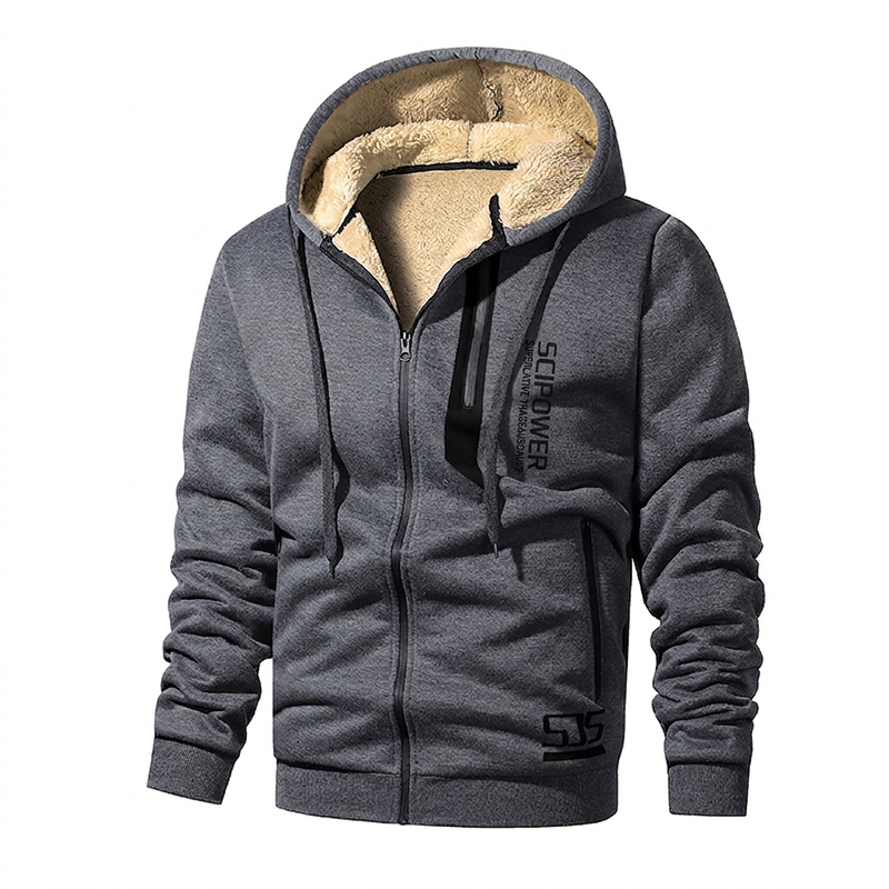 Warm gefütterte Kapuzenjacke für Herren für den Winter