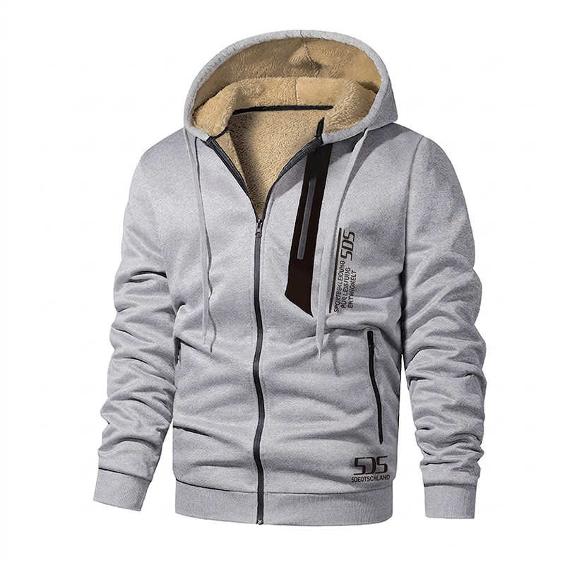 Warm gefütterte Kapuzenjacke für Herren für den Winter