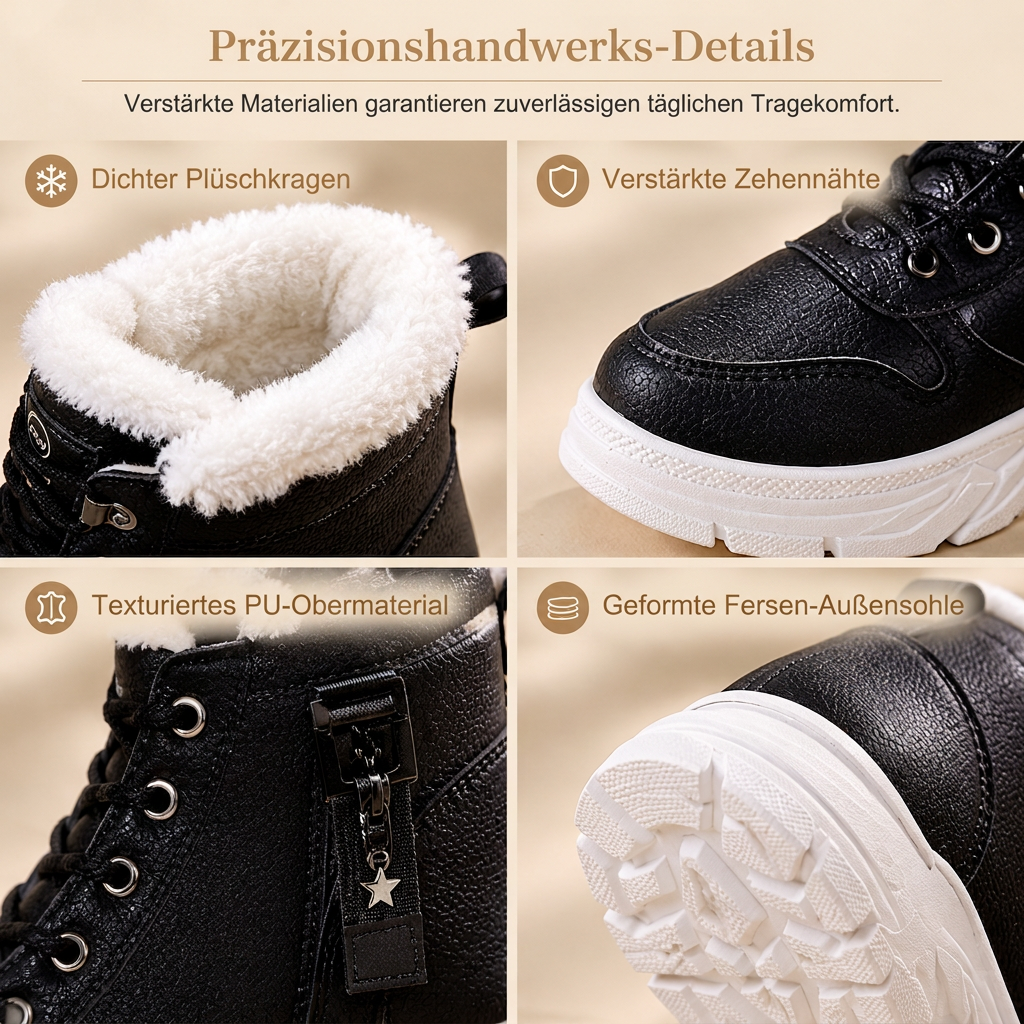 📢🎉🛍️✨Damen Winter-Schneestiefel, warme, mit Plüsch gefütterte, hochgeschlossene Knöchelstiefel