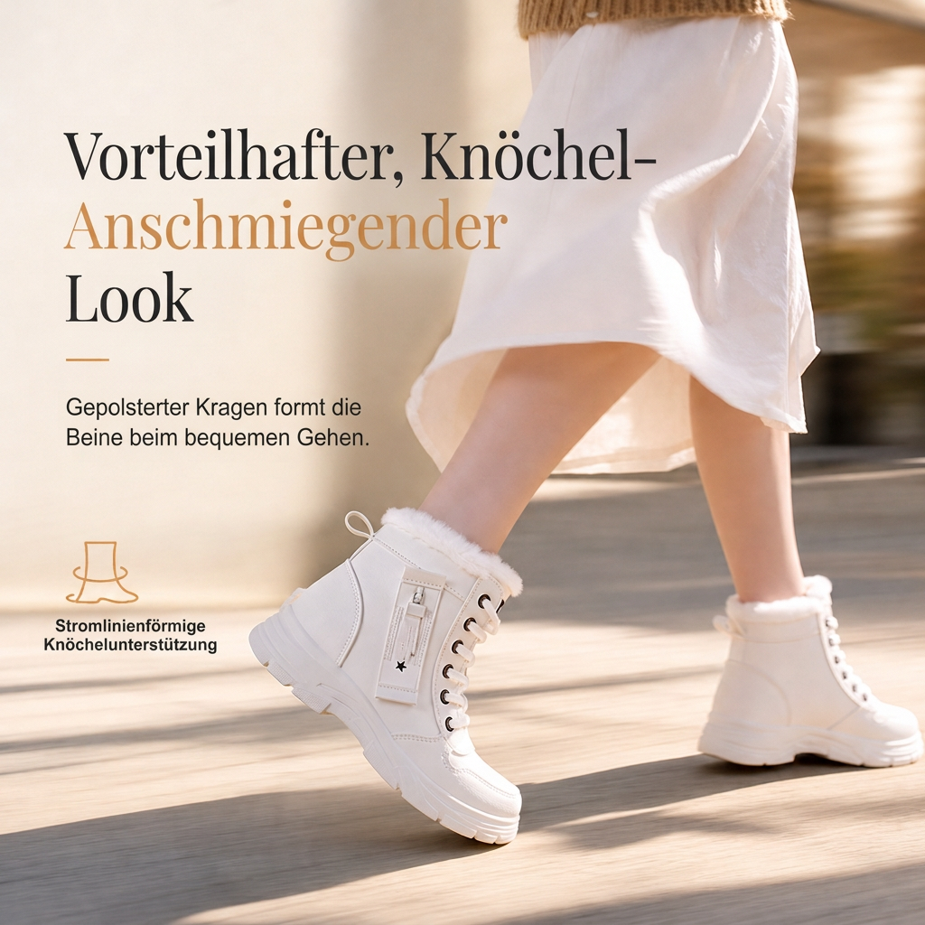 📢🎉🛍️✨Damen Winter-Schneestiefel, warme, mit Plüsch gefütterte, hochgeschlossene Knöchelstiefel