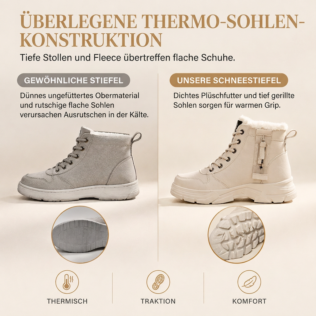 📢🎉🛍️✨Damen Winter-Schneestiefel, warme, mit Plüsch gefütterte, hochgeschlossene Knöchelstiefel