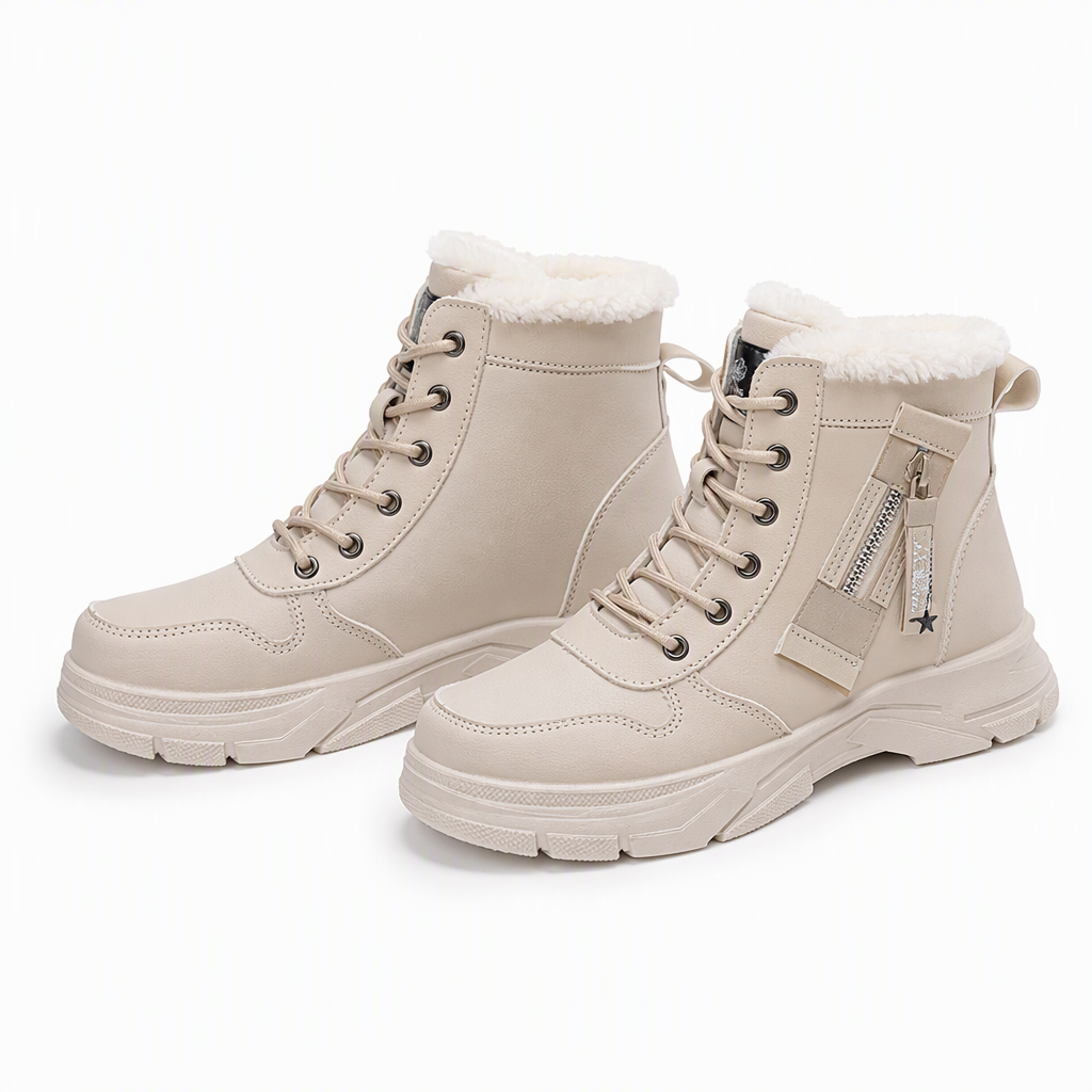 📢🎉🛍️✨Damen Winter-Schneestiefel, warme, mit Plüsch gefütterte, hochgeschlossene Knöchelstiefel