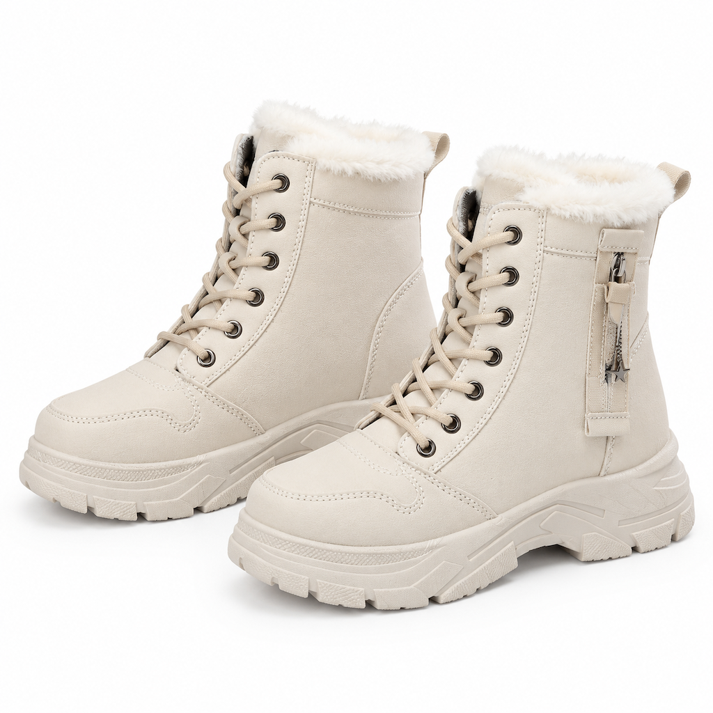 📢🎉🛍️✨Damen Winter-Schneestiefel, warme, mit Plüsch gefütterte, hochgeschlossene Knöchelstiefel