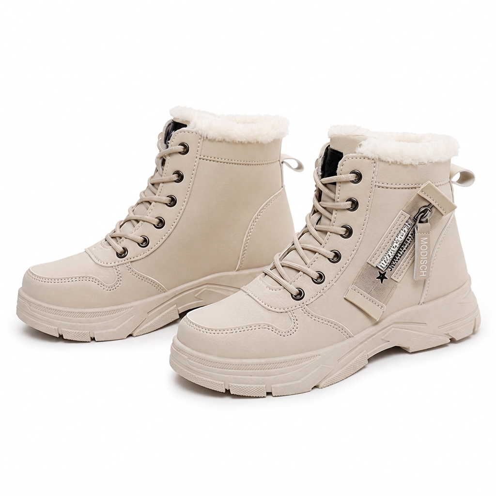 📢🎉🛍️✨Damen Winter-Schneestiefel, warme, mit Plüsch gefütterte, hochgeschlossene Knöchelstiefel