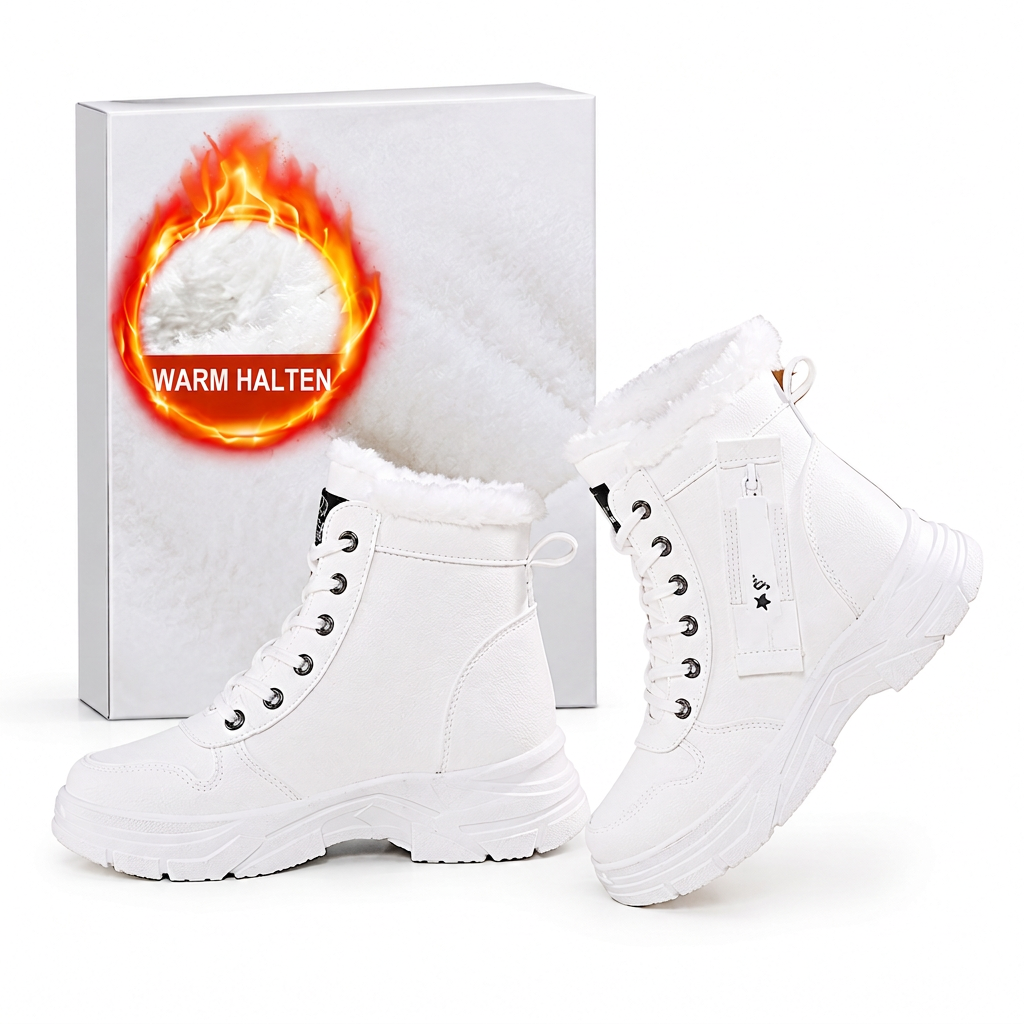 📢🎉🛍️✨Damen Winter-Schneestiefel, warme, mit Plüsch gefütterte, hochgeschlossene Knöchelstiefel