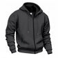 Warm gefütterter Kapuzen-Sweatshirt mit durchgehendem Reißverschluss für Herren