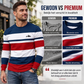 Gestreiftes Langarmshirt für Herren mit Rundhalsausschnitt