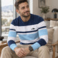 Gestreiftes Langarmshirt für Herren mit Rundhalsausschnitt