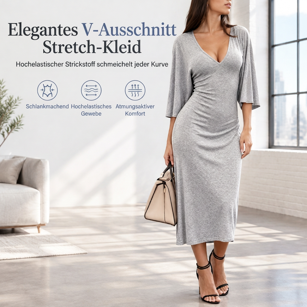 👗 Elegantes, sexy Bodycon-Kleid mit V