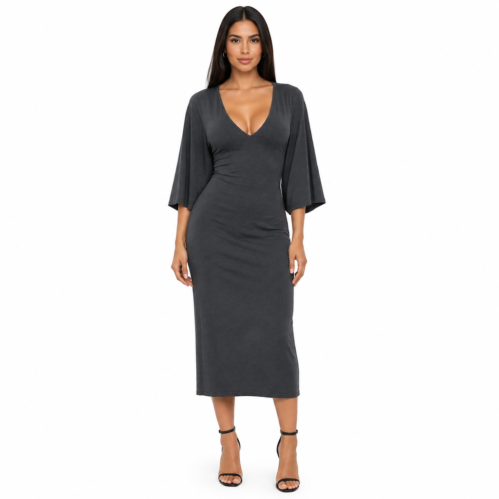 👗 Elegantes, sexy Bodycon-Kleid mit V