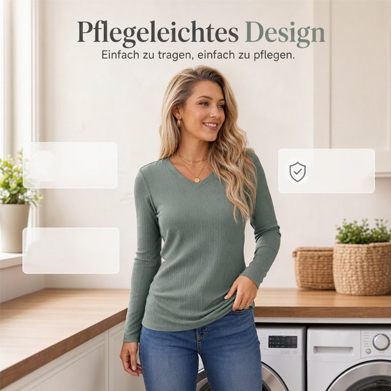 🥳🥳 Elegantes Damen-Strickoberteil mit V-Ausschnitt