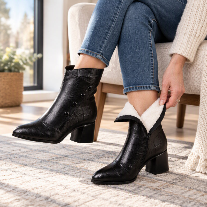 🌟🌟 Damen Stiefeletten aus weichem PU-Leder