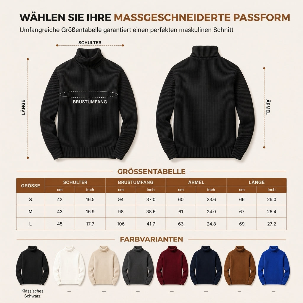 📢🎉🛍️✨Herren Strickpullover mit Rollkragen, schmale Passform