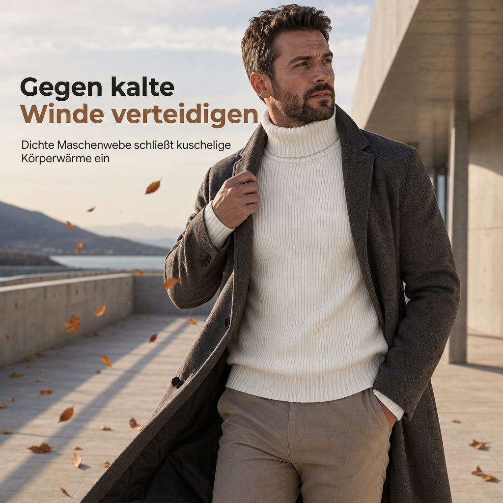 📢🎉🛍️✨Herren Strickpullover mit Rollkragen, schmale Passform