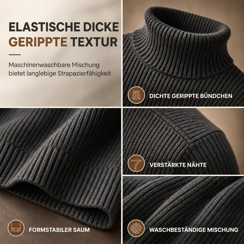 📢🎉🛍️✨Herren Strickpullover mit Rollkragen, schmale Passform
