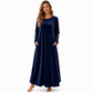 Freizeitkleid aus Samt mit Rundhalsausschnitt und Taschen für Damen
