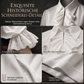 Damen Bluse im französischen Stil mit Rüschenkragen und Spitzenmanschetten für Halloween-Vampirkostüme und Bühnenauftritte
