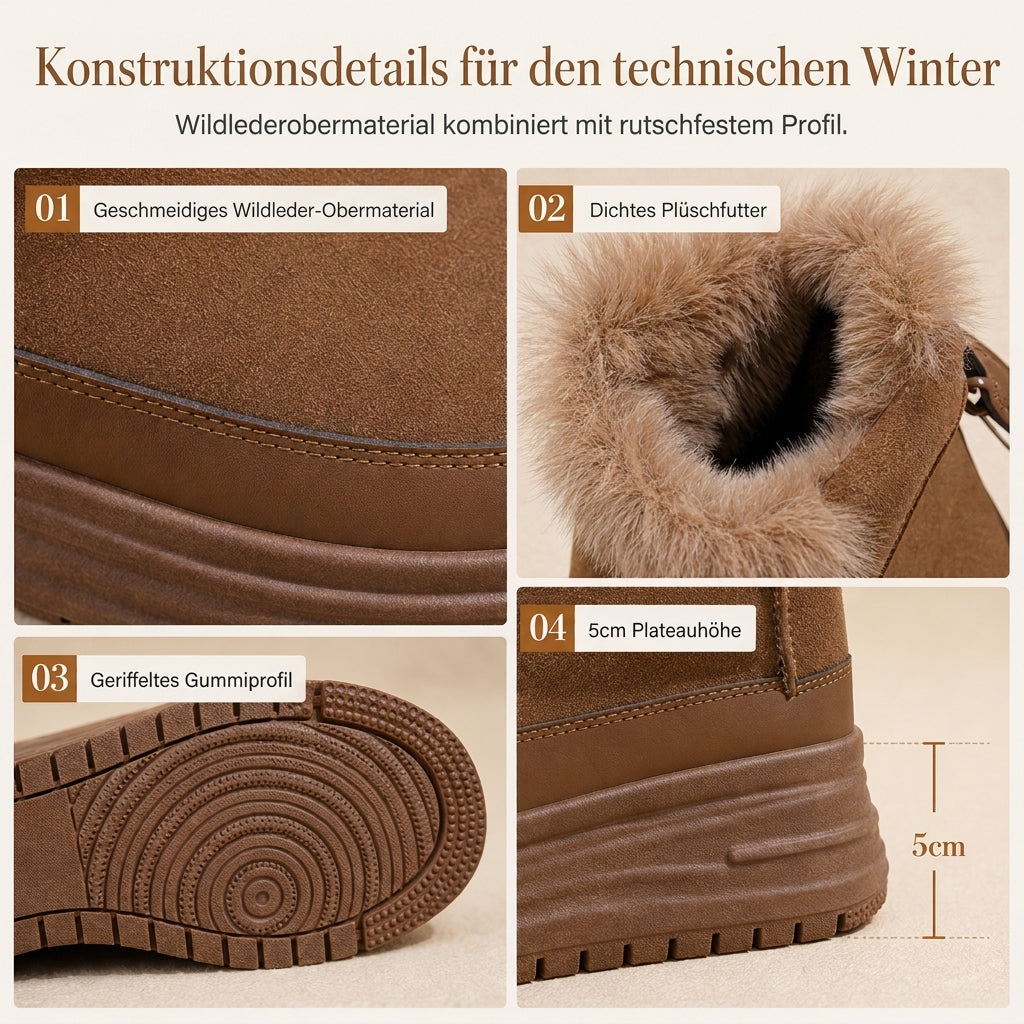⚡Flash-Sale! Solange der Vorrat reicht!⚡ Damen Winter Hochschaft Schneestiefel Warme Plüschgefütterte Dicke Sohle Freizeit Plateau Schuhe