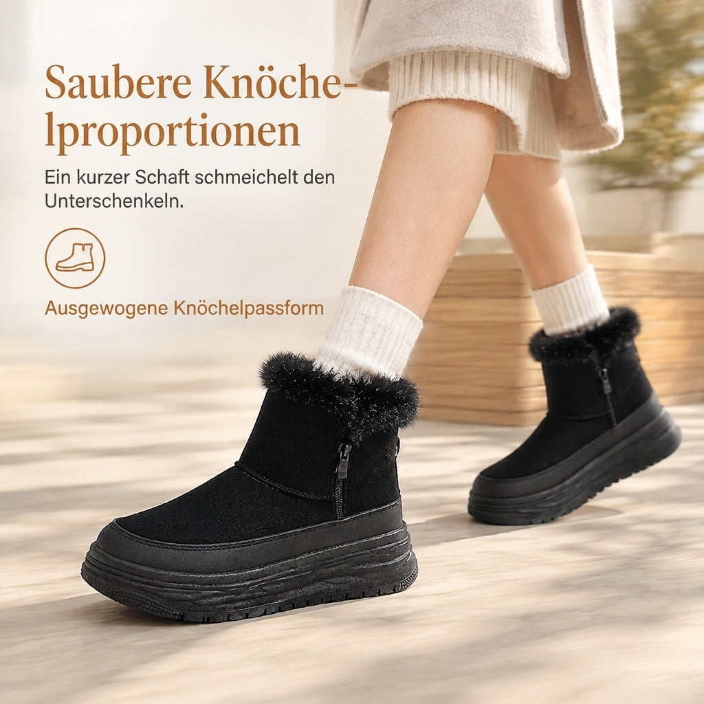 ⚡ Damen Winter Hochschaft Schneestiefel Warme Plüschgefütterte Dicke Sohle Freizeit Plateau Schuhe