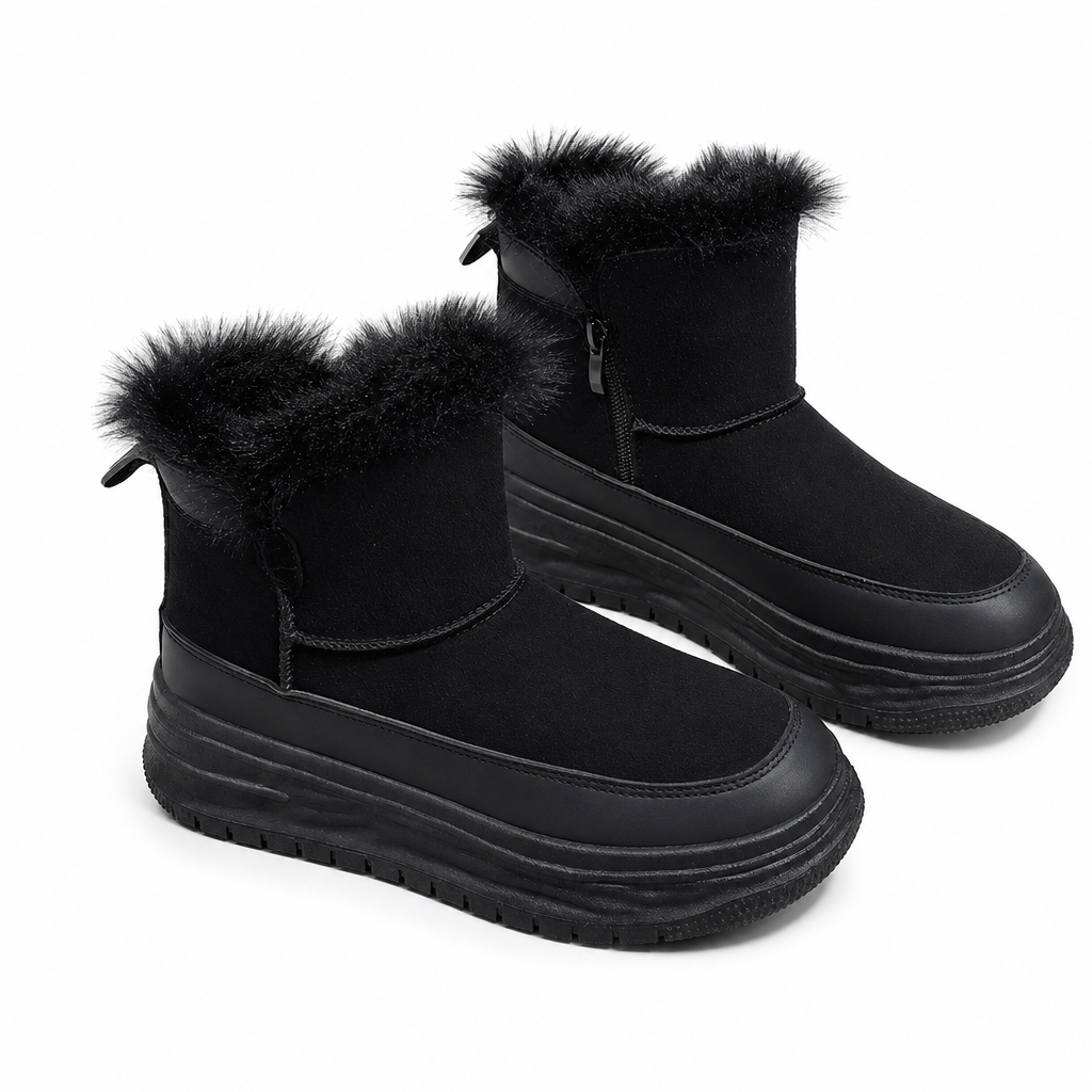 ⚡ Damen Winter Hochschaft Schneestiefel Warme Plüschgefütterte Dicke Sohle Freizeit Plateau Schuhe