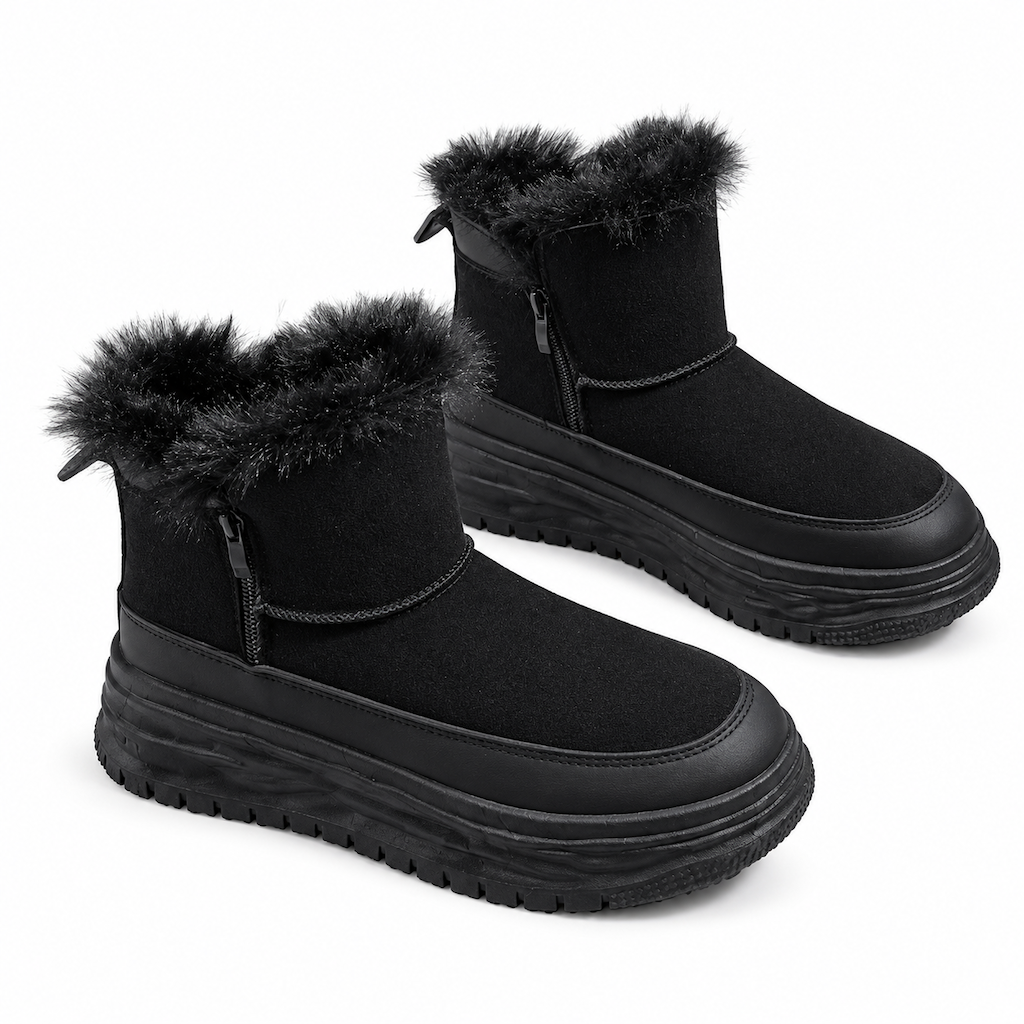 ⚡ Damen Winter Hochschaft Schneestiefel Warme Plüschgefütterte Dicke Sohle Freizeit Plateau Schuhe