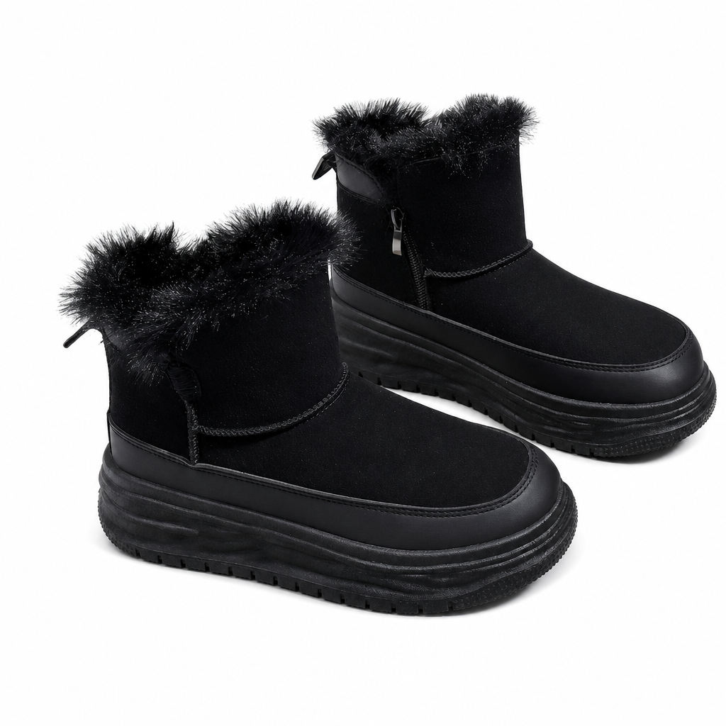 ⚡ Damen Winter Hochschaft Schneestiefel Warme Plüschgefütterte Dicke Sohle Freizeit Plateau Schuhe