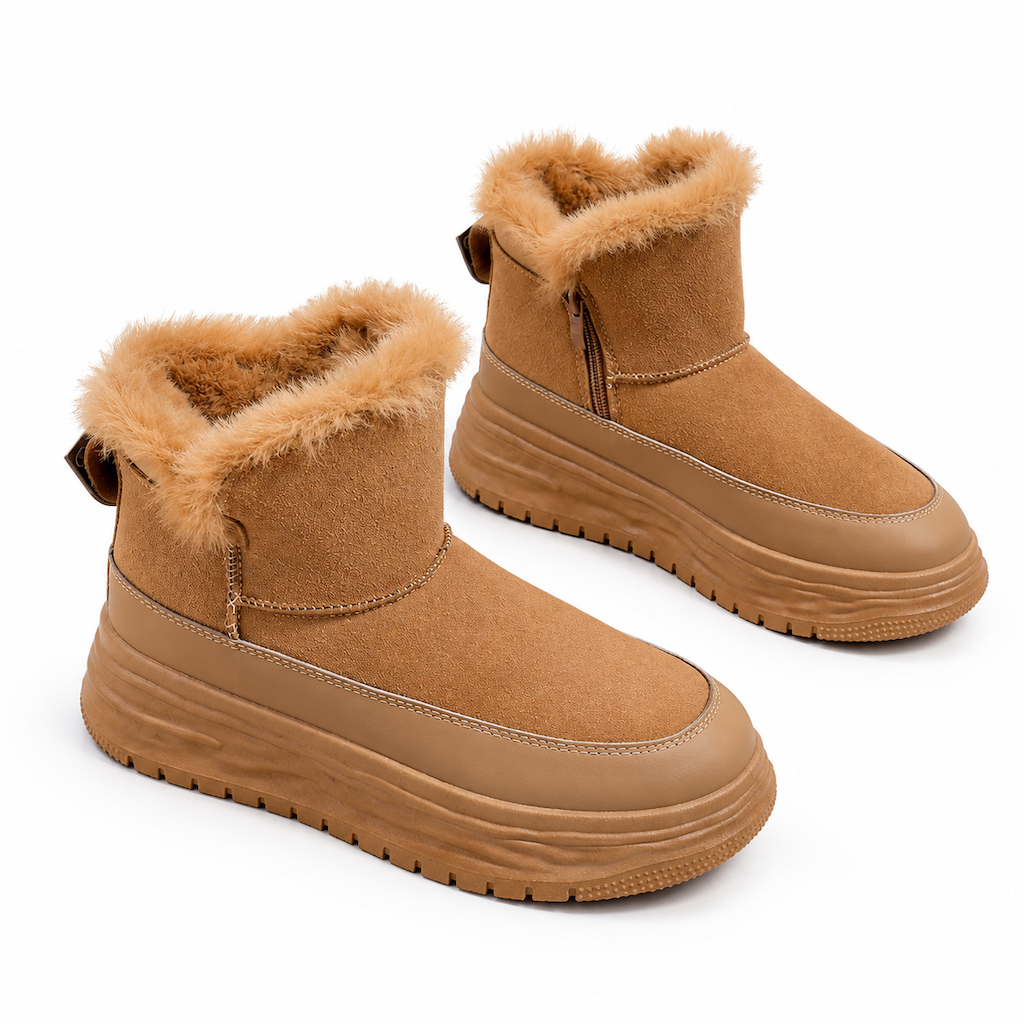 ⚡ Damen Winter Hochschaft Schneestiefel Warme Plüschgefütterte Dicke Sohle Freizeit Plateau Schuhe