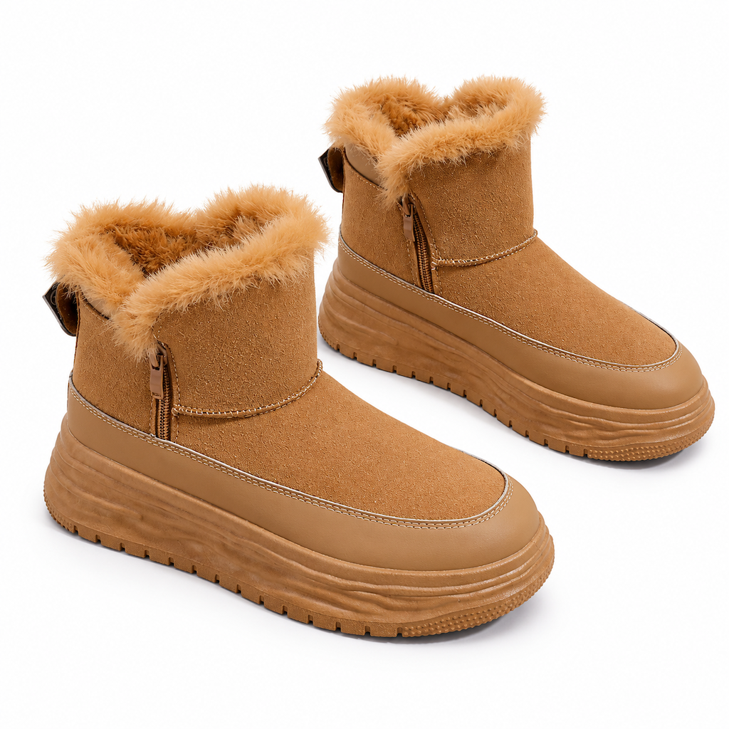 ⚡ Damen Winter Hochschaft Schneestiefel Warme Plüschgefütterte Dicke Sohle Freizeit Plateau Schuhe
