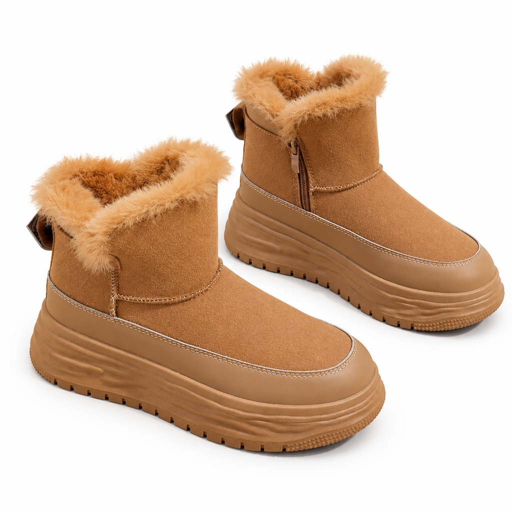 ⚡ Damen Winter Hochschaft Schneestiefel Warme Plüschgefütterte Dicke Sohle Freizeit Plateau Schuhe