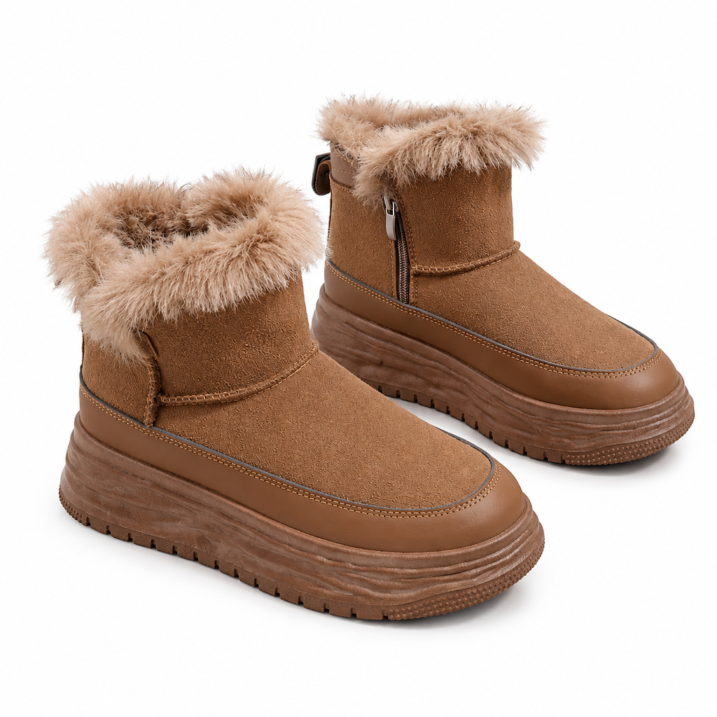 ⚡Flash-Sale! Solange der Vorrat reicht!⚡ Damen Winter Hochschaft Schneestiefel Warme Plüschgefütterte Dicke Sohle Freizeit Plateau Schuhe