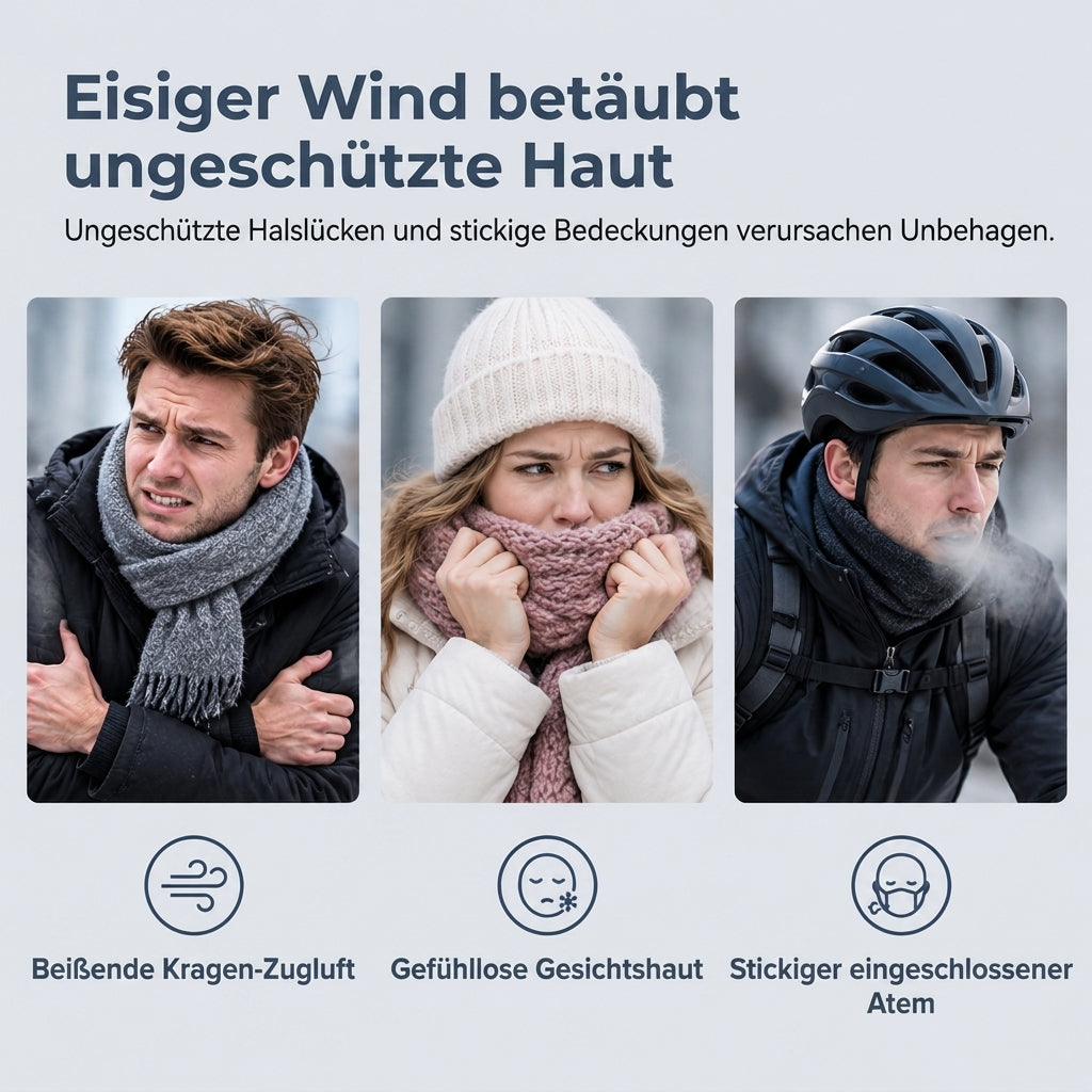 Damen Winter Warm Strickmütze mit Gesichtsmaske und Halstuch Winddicht Ohrenschutz Beanie für Radfahren