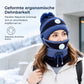 Damen Winter Warm Strickmütze mit Gesichtsmaske und Halstuch Winddicht Ohrenschutz Beanie für Radfahren